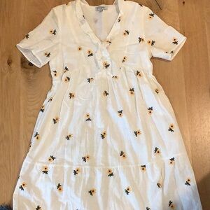 Polagram White Floral Midi Dress